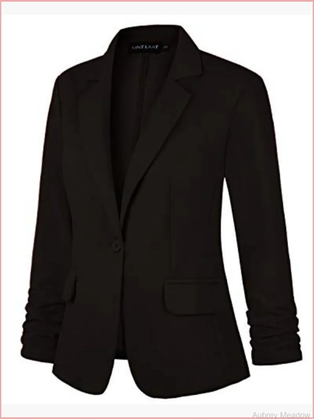 3/4 Sleeve Blazer One Button Office Work Blazer with Pockets Women's Suit Jacket